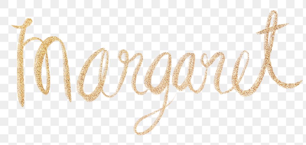 Margaret sparkling gold font png typography