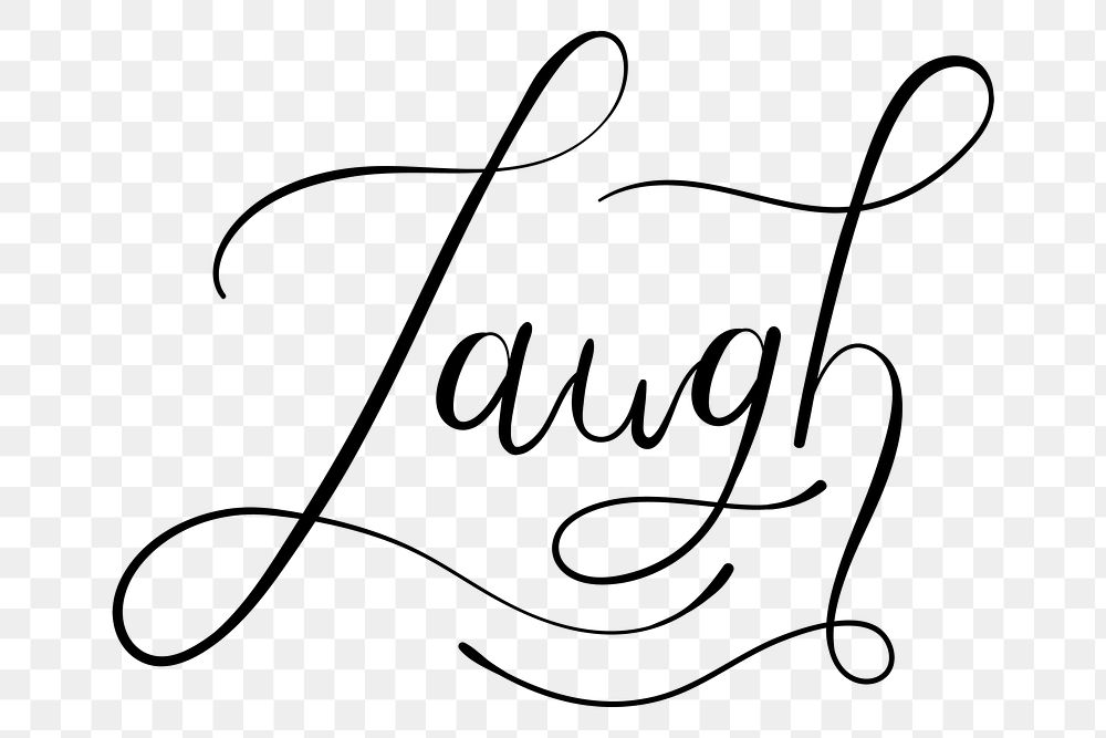 Png laugh calligraphy black text message typography