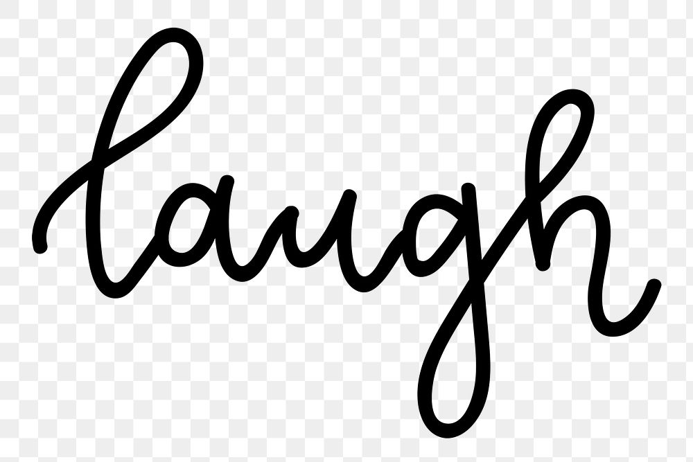 Laugh calligraphy png text message