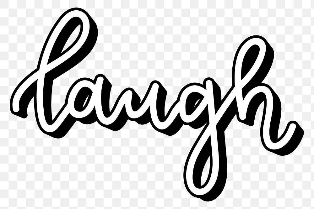 Laugh calligraphy png text message