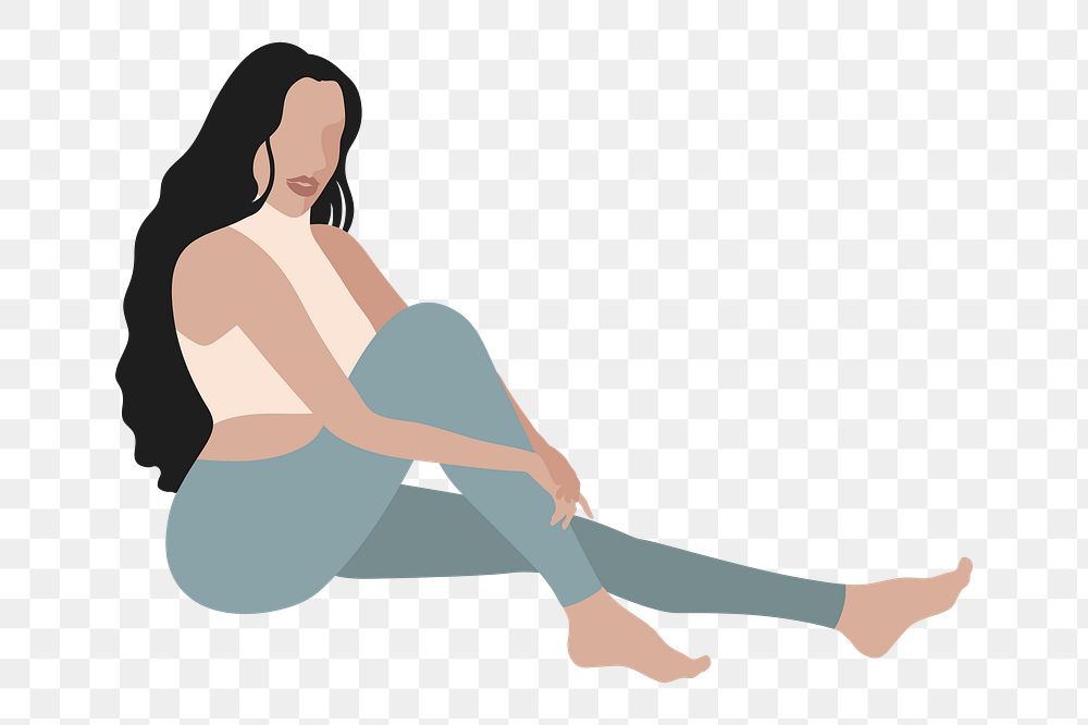 Fashionista sitting on the floor transparent png