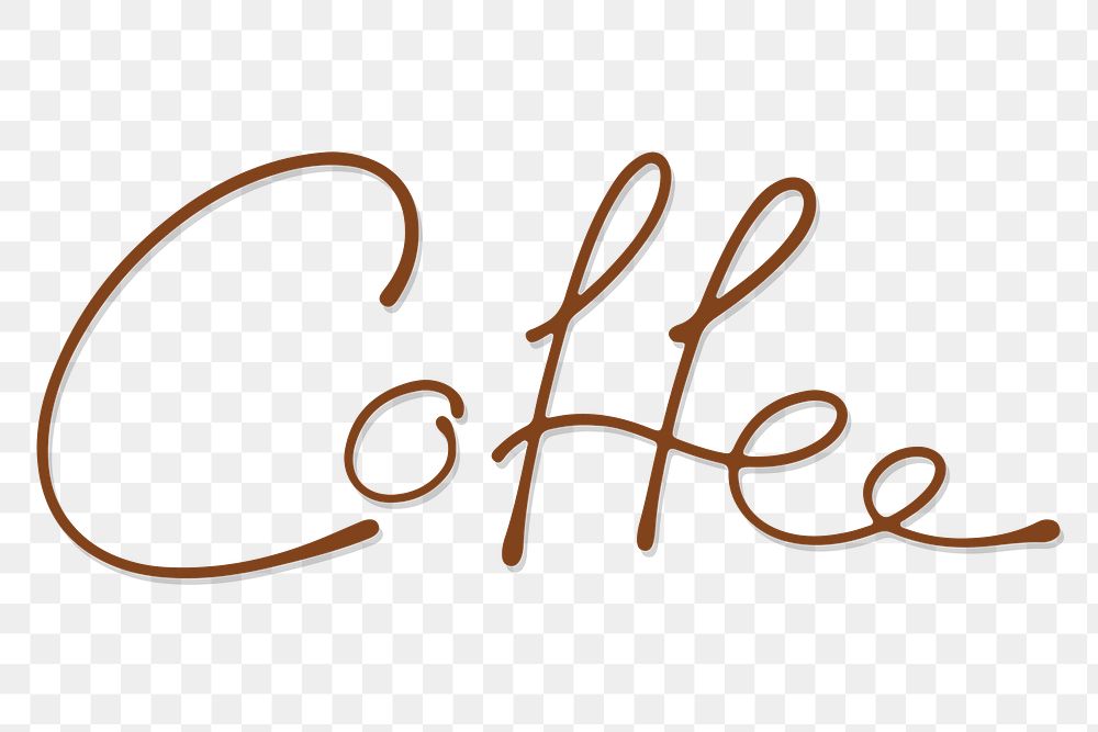 Coffee typography on a beige background transparent png