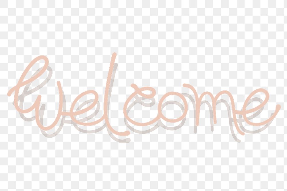 Pink welcome handwriting transparent png