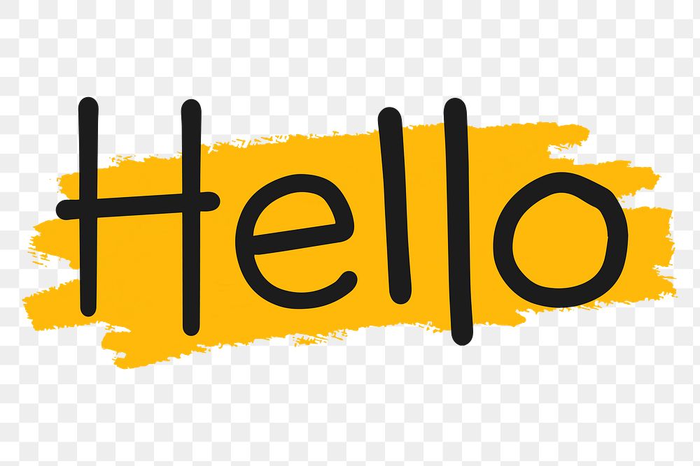 Hello greetings typography design transparent png