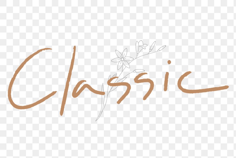 Brown classic typography transparent png 
