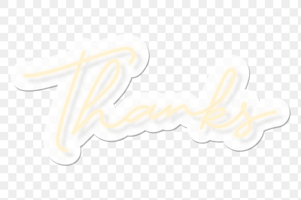 Yellow thanks typography transparent png