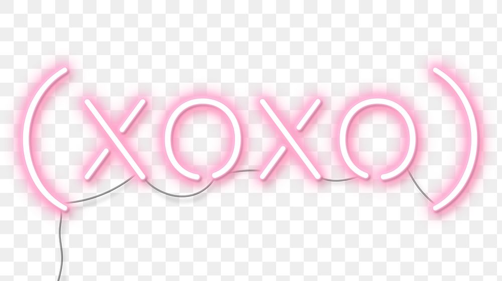 Pink xoxo neon word transparent png