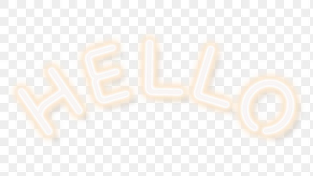 White hello neon transparent png