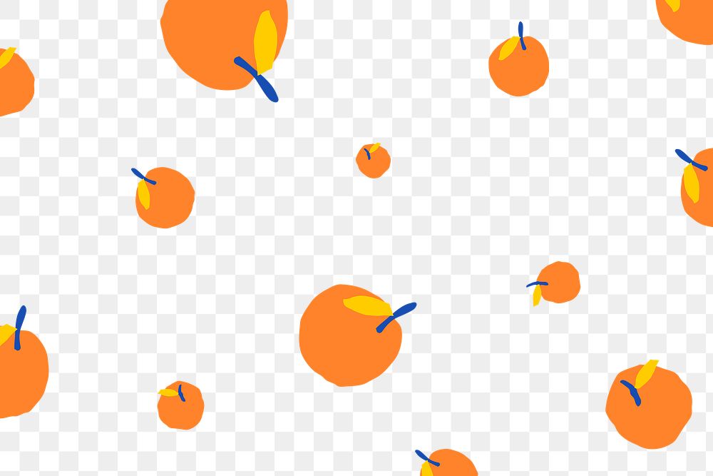 Png orange fruit pattern transparent background