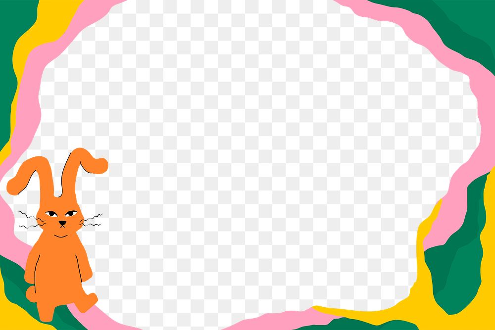 Frame png cute and colorful rabbit illustration