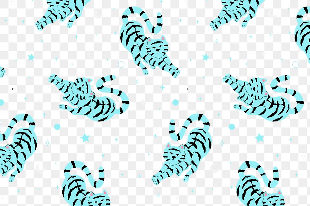 Pattern png blue tiger illustration