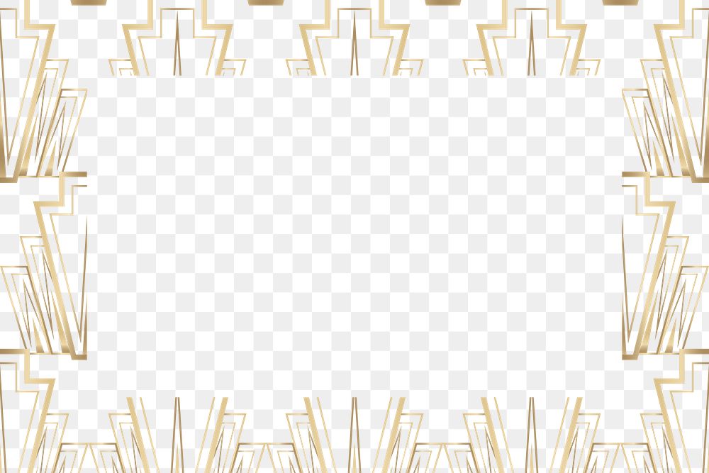 Png frame gatsby art deco style on transparent background