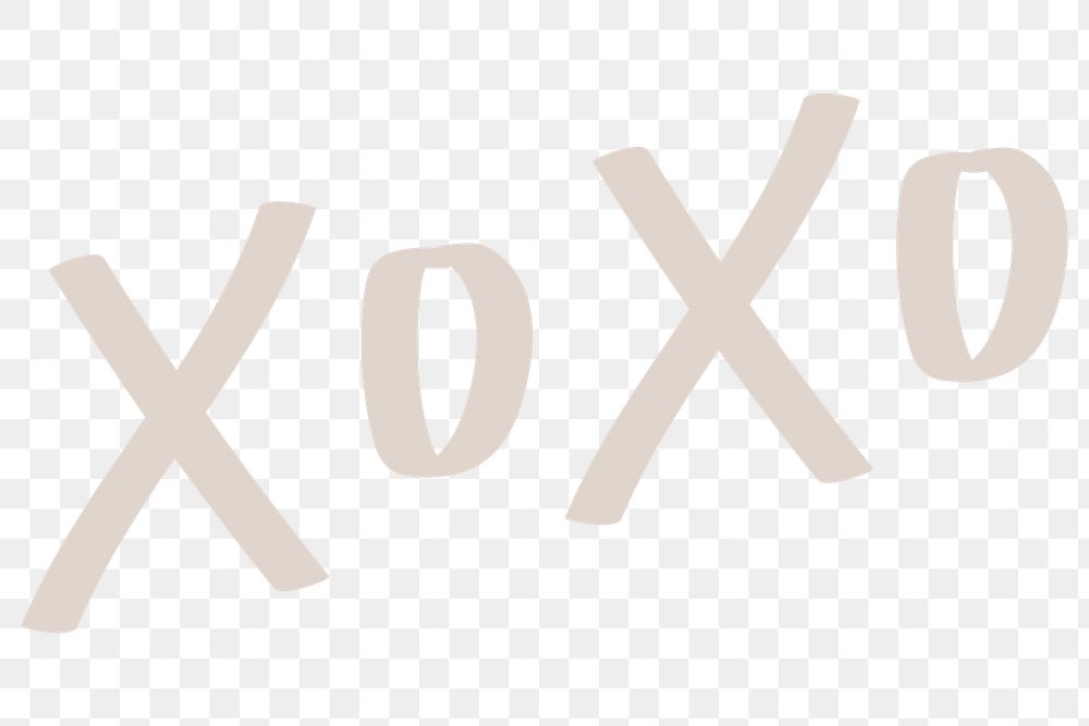 Png xoxo doodle text in gray sticker