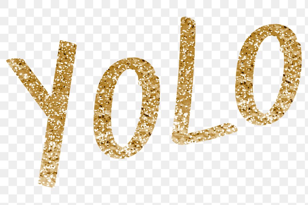 Png yolo doodle text in glitter sticker