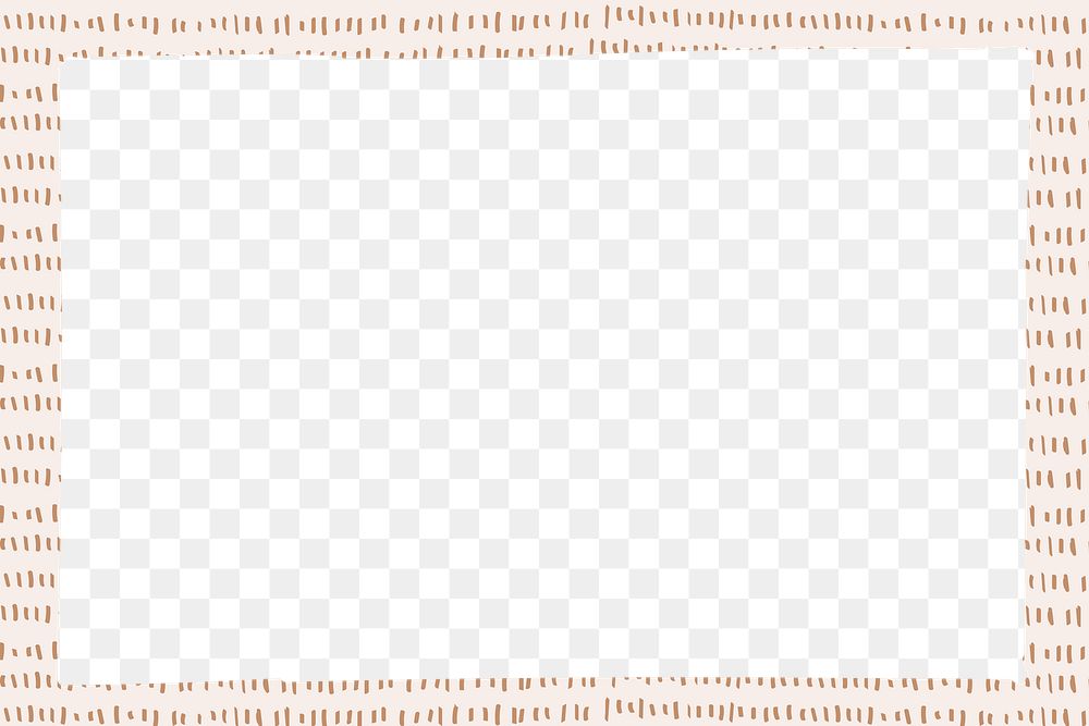 Png frame with brown dashed line pattern transparent background