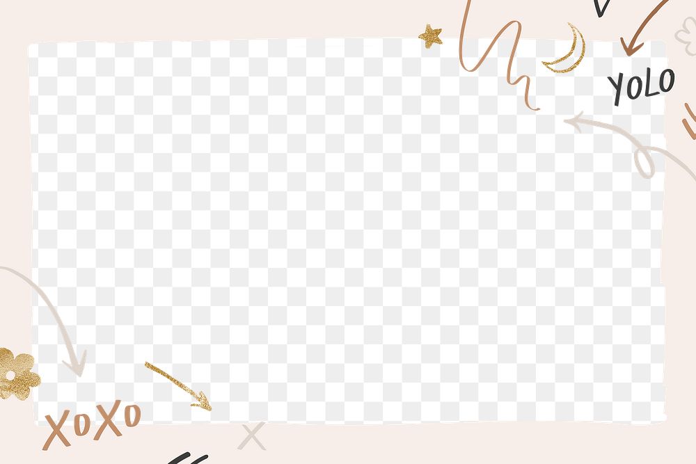 Png doodle frame transparent background