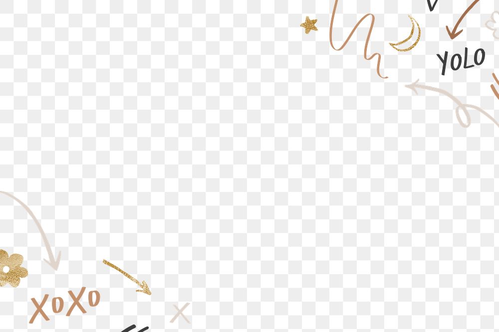 Png cute doodle border transparent background