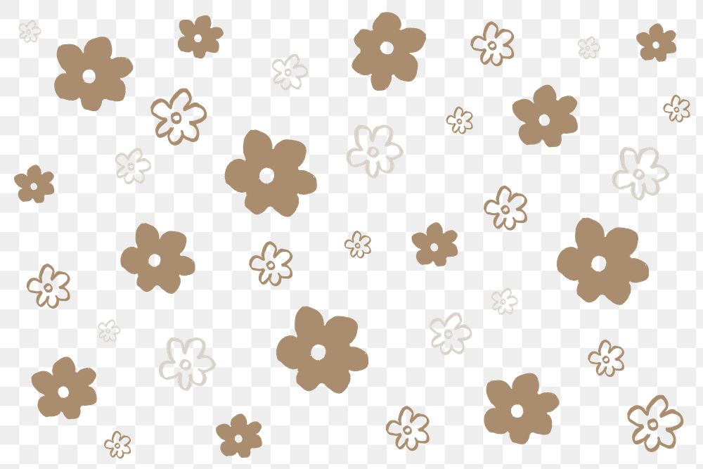 Png gold flower pattern transparent background