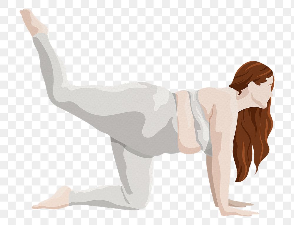 Yoga png tiger pose sticker in minimal style