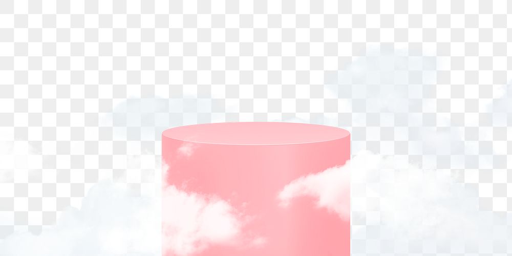 Png 3D simple product display podium with clouds