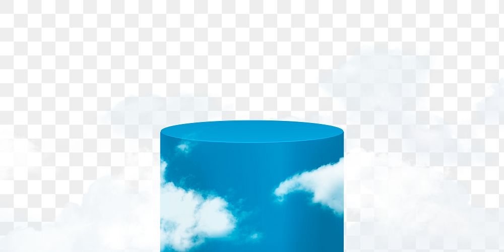 Png 3D modern product display podium with clouds