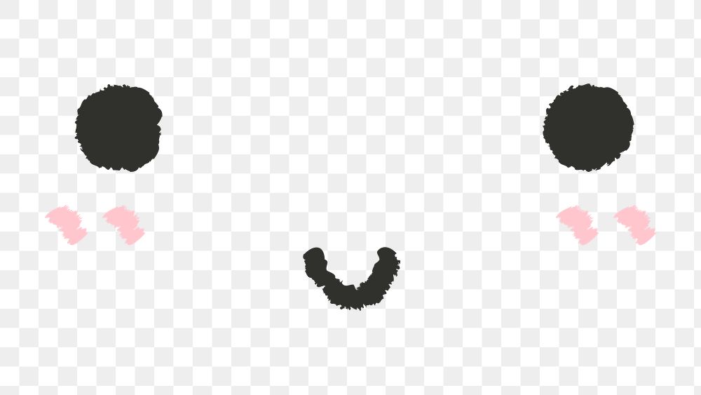Png cute emoticon design element with smiling face