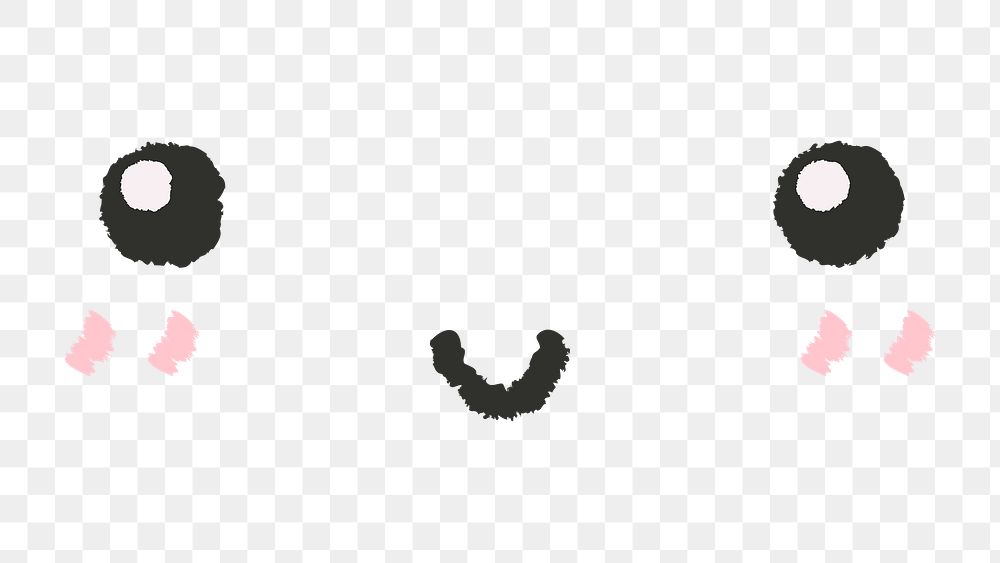 Png cute emoticon design element with smiling face