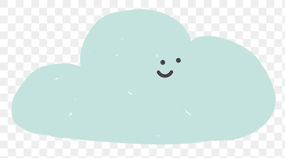 Cloud png cute weather diary sticker with smiling face for kids