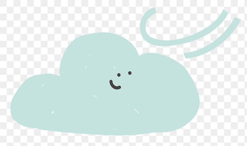 Windy cloud png cute weather diary sticker