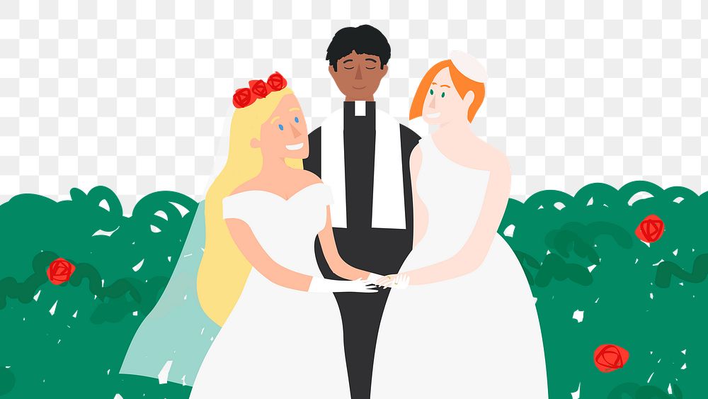 Same sex marriage png flat design