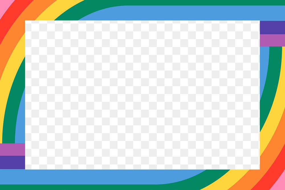 Rainbow frame png LGBTQ pride month on transparent background
