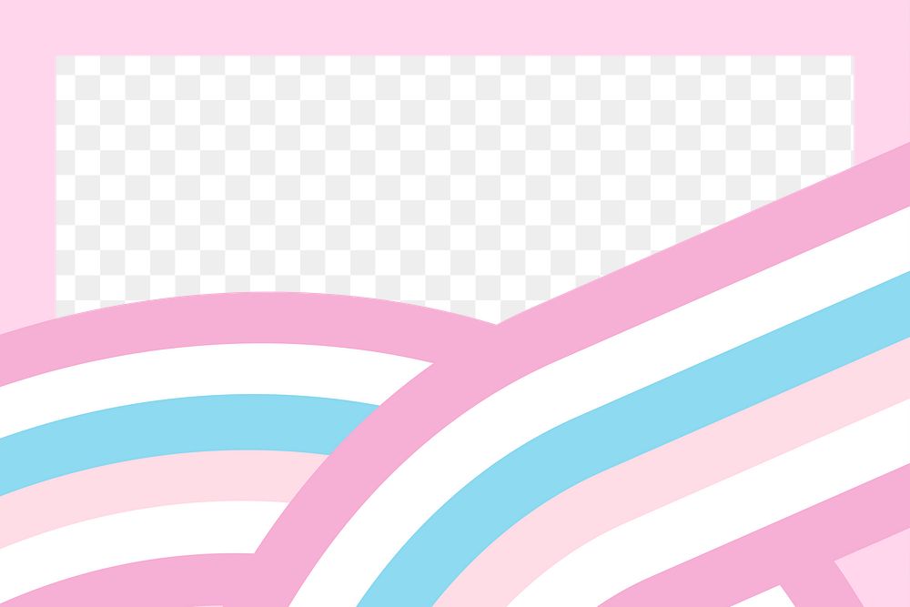 Bigender frame png with pride flag on transparent background