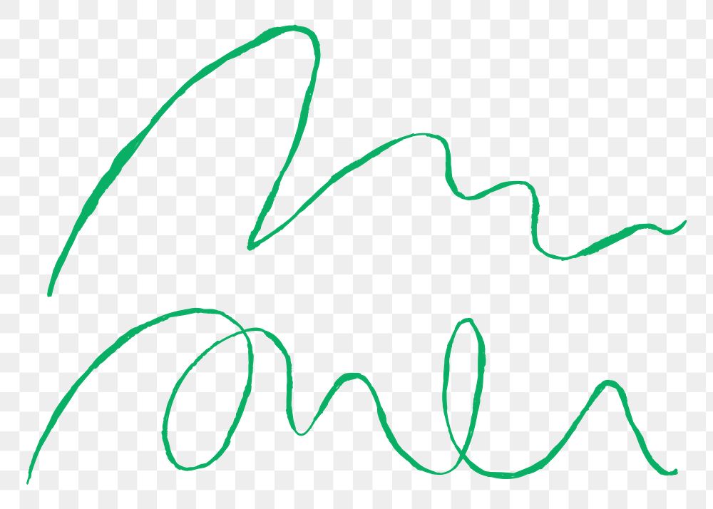 Png abstract green line in doodle style