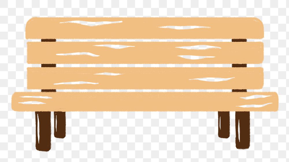 Wooden bench png cute object sticker