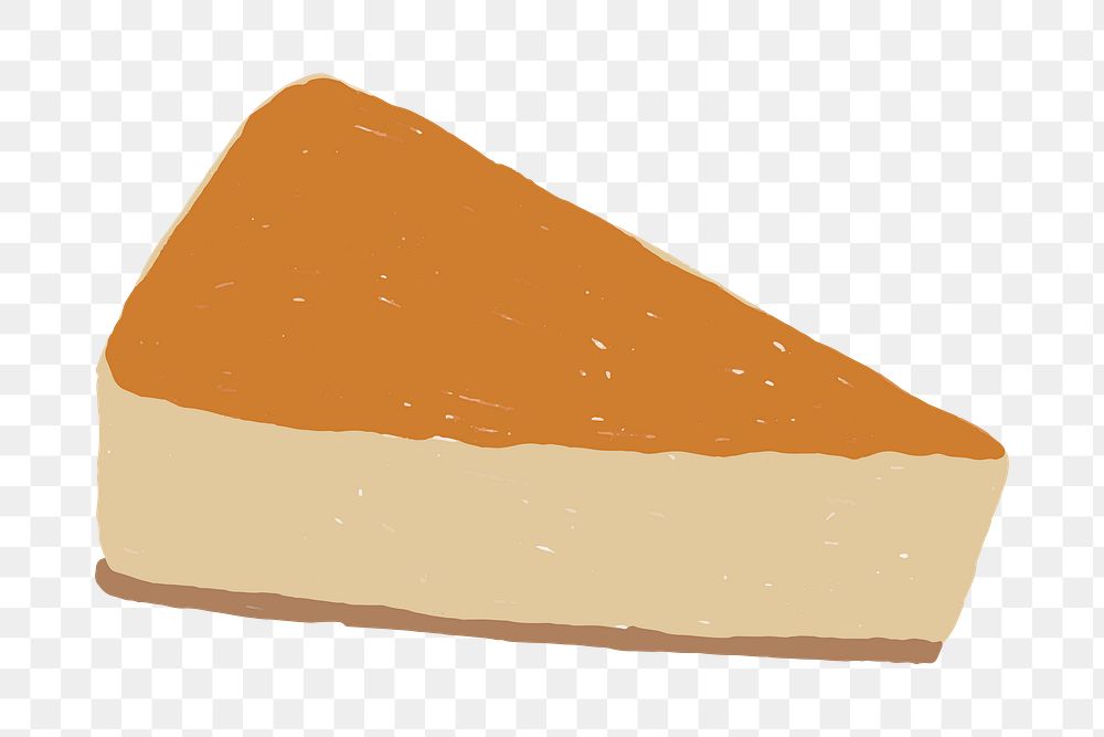 Cute classic cheesecake element png hand drawn style