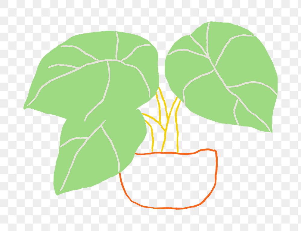 Potted houseplant png simple doodle style