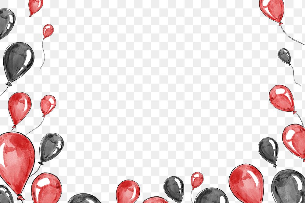 Balloon png border frame with transparent background