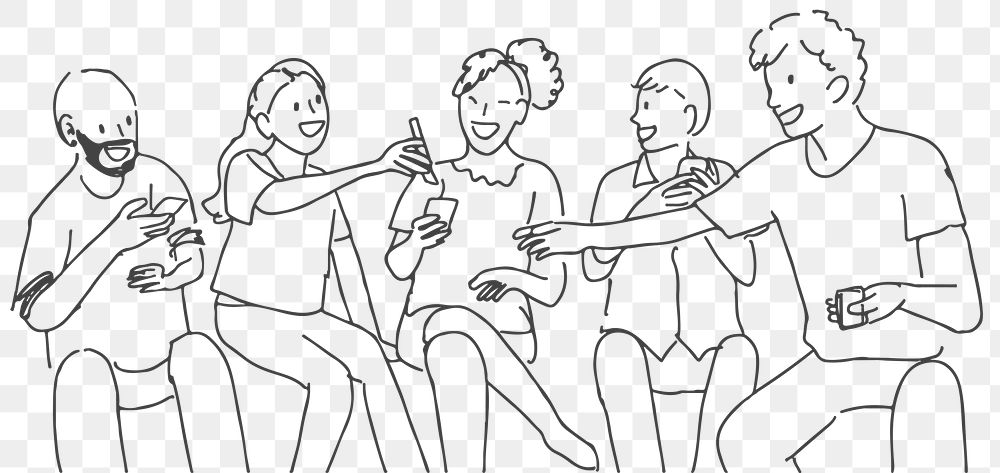 Health PNG doodle happy friendship concept