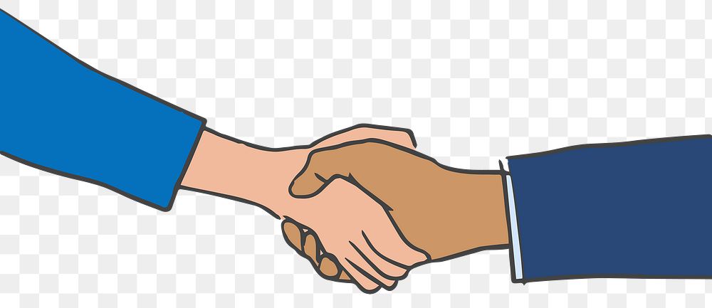 PNG handshake business people doodle 