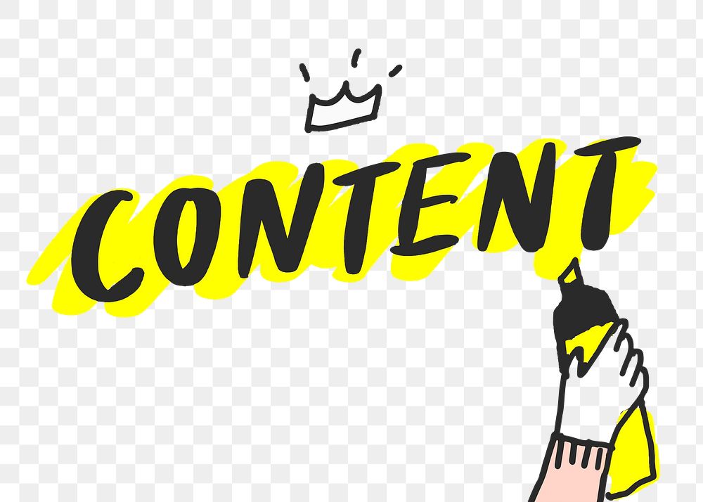 Content png Social media doodle, marketing concept