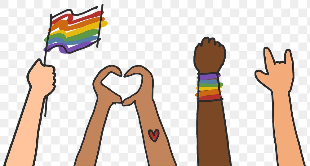 PNG LGBTQ pride doodle hand drawn style