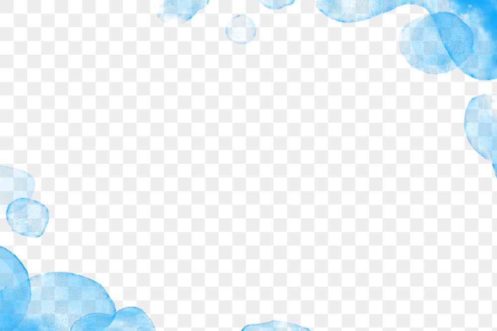 Png watercolor background in blue abstract style