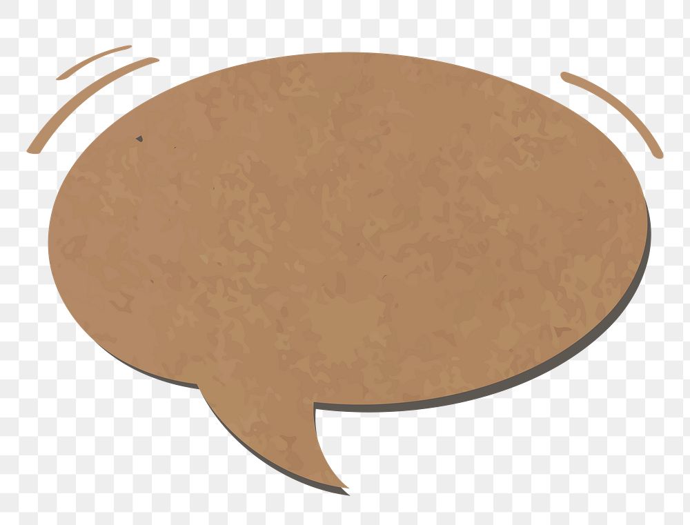 PNG speech bubble sticker in textured brown tone