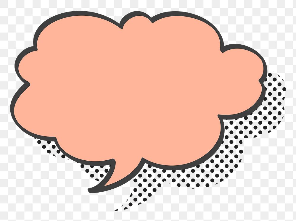 PNG speech bubble sticker, cartoon halftone style