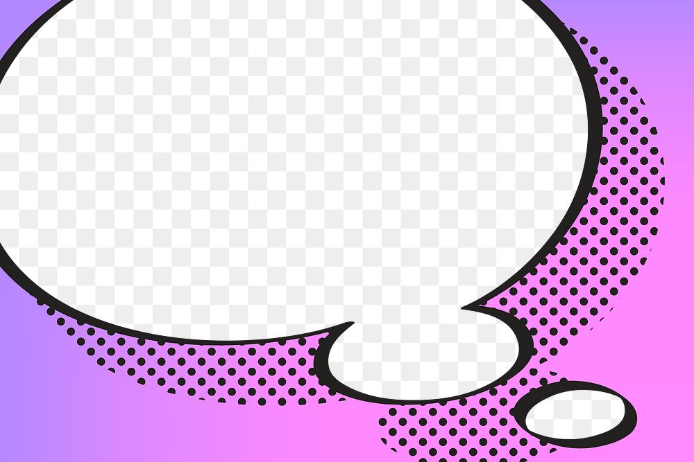 PNG thought bubble frame sticker, cartoon pop art style
