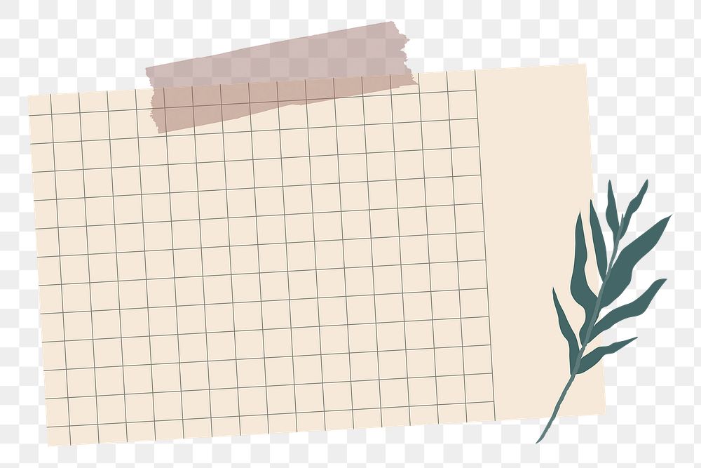 PNG grid paper note clipart, transparent background