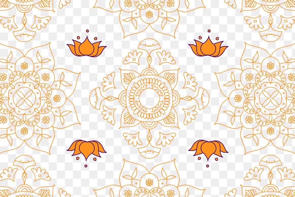 Png Indian mandala pattern transparent