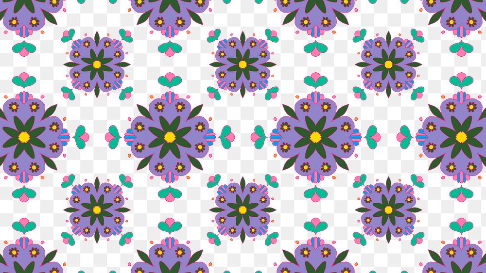 Png Indian mandala flower pattern transparent banner