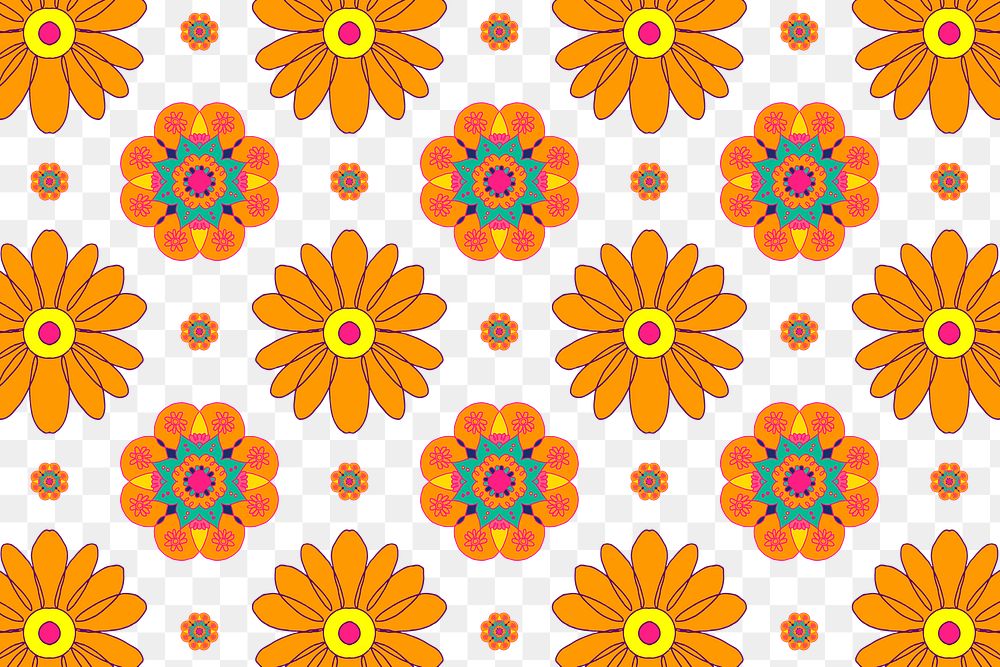 Transparent png Marigold flower pattern Diwali festival background