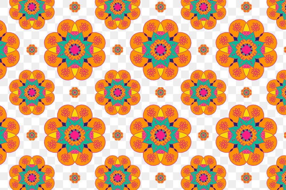 Indian rangoli mandala png pattern transparent background